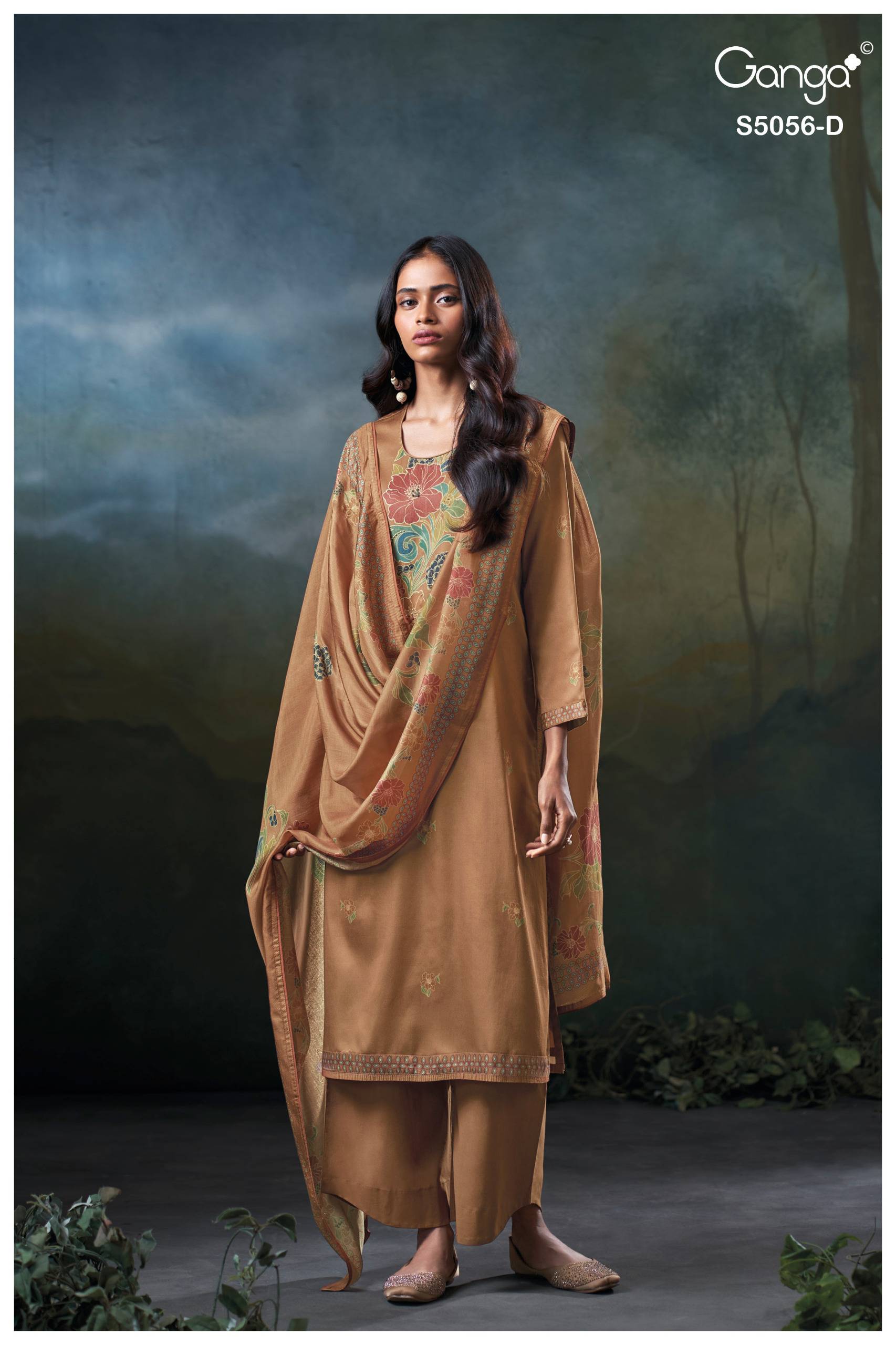 EZRIA 5056 SERIES By GANGAFASHION Stylish Beautiful Colourful COTTON SATIN Dresses At Wholesale Price